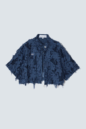 Overdyed Cut Jacquard Short Jacket