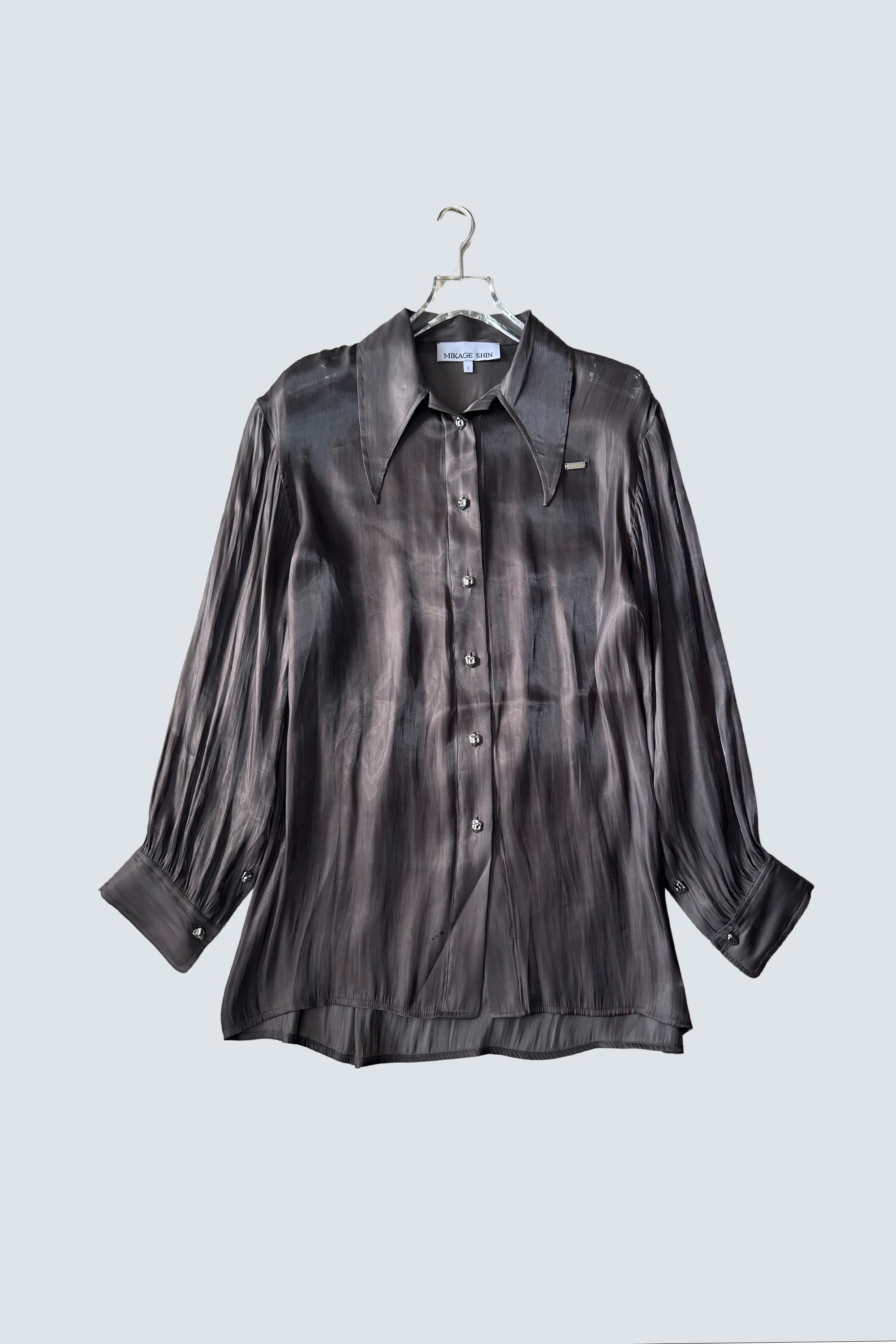 Aqua Textured Sheer Shirt – MIKAGE SHIN