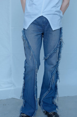 【予約商品】Fringe Flare Denim Pants