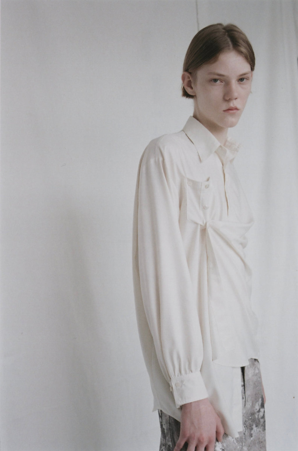 【予約商品】Misbuttoned Draping Dress Shirt