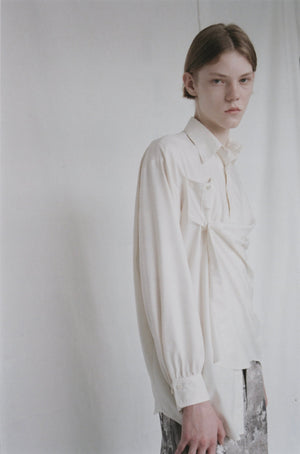 Misbuttoned Draping Dress Shirt