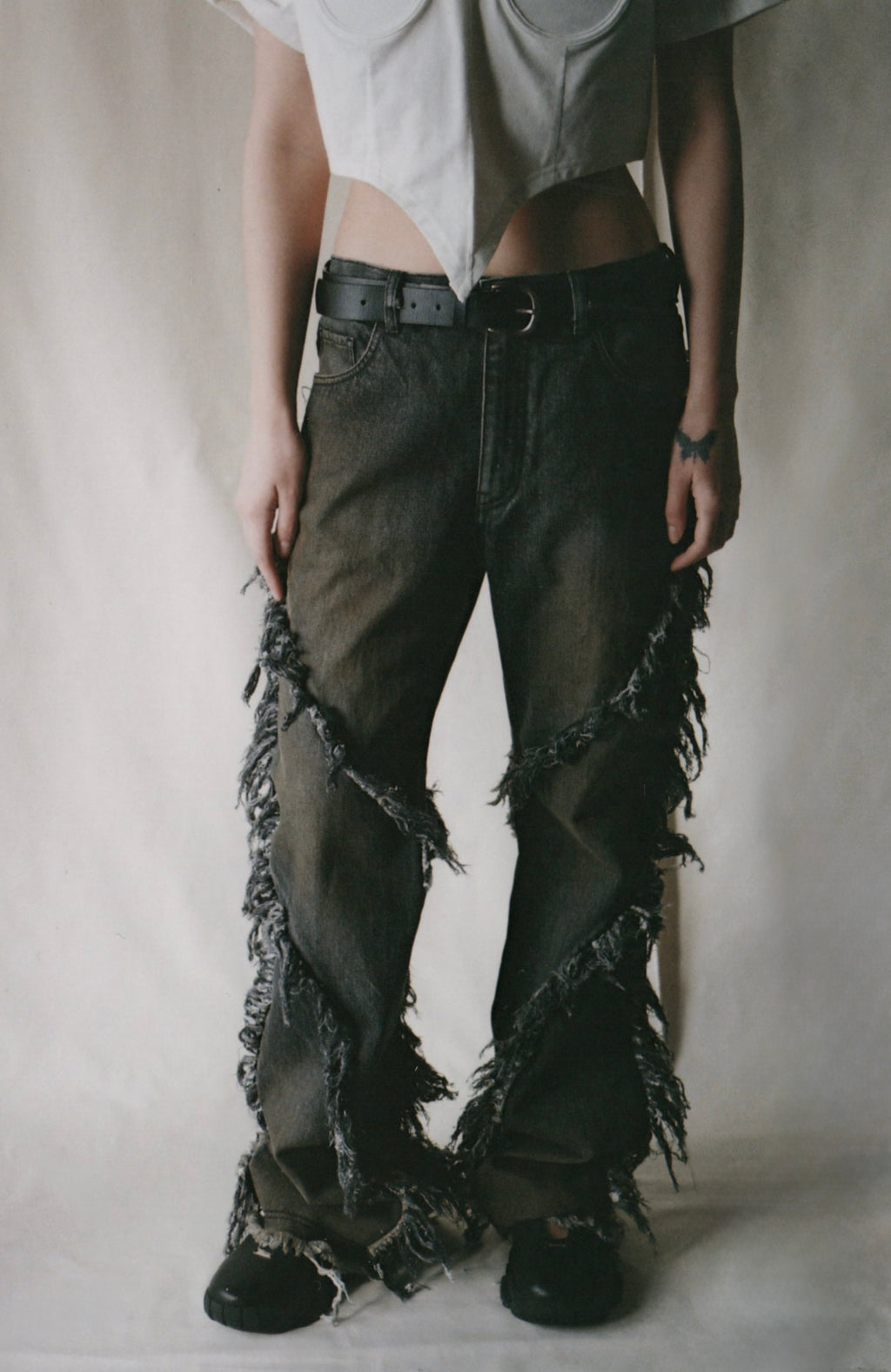 【予約商品】Oil Washed Fringe Denim