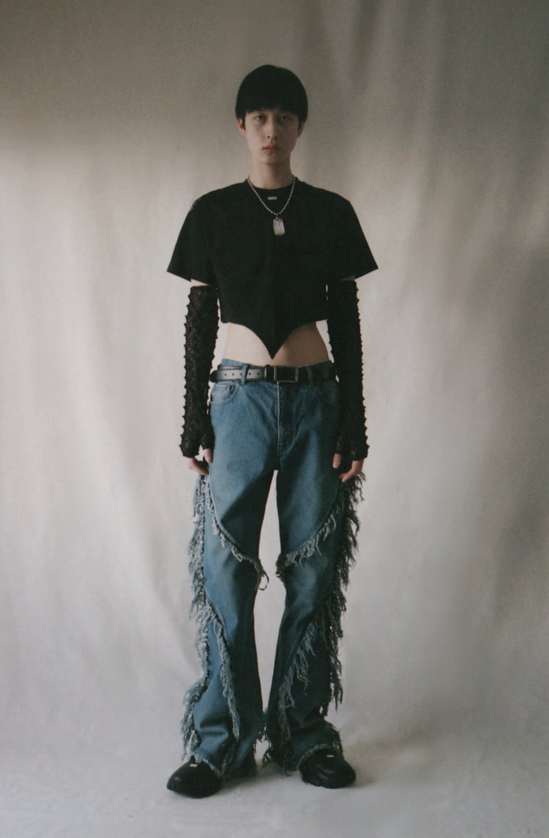 【予約商品】Oil Washed Fringe Denim