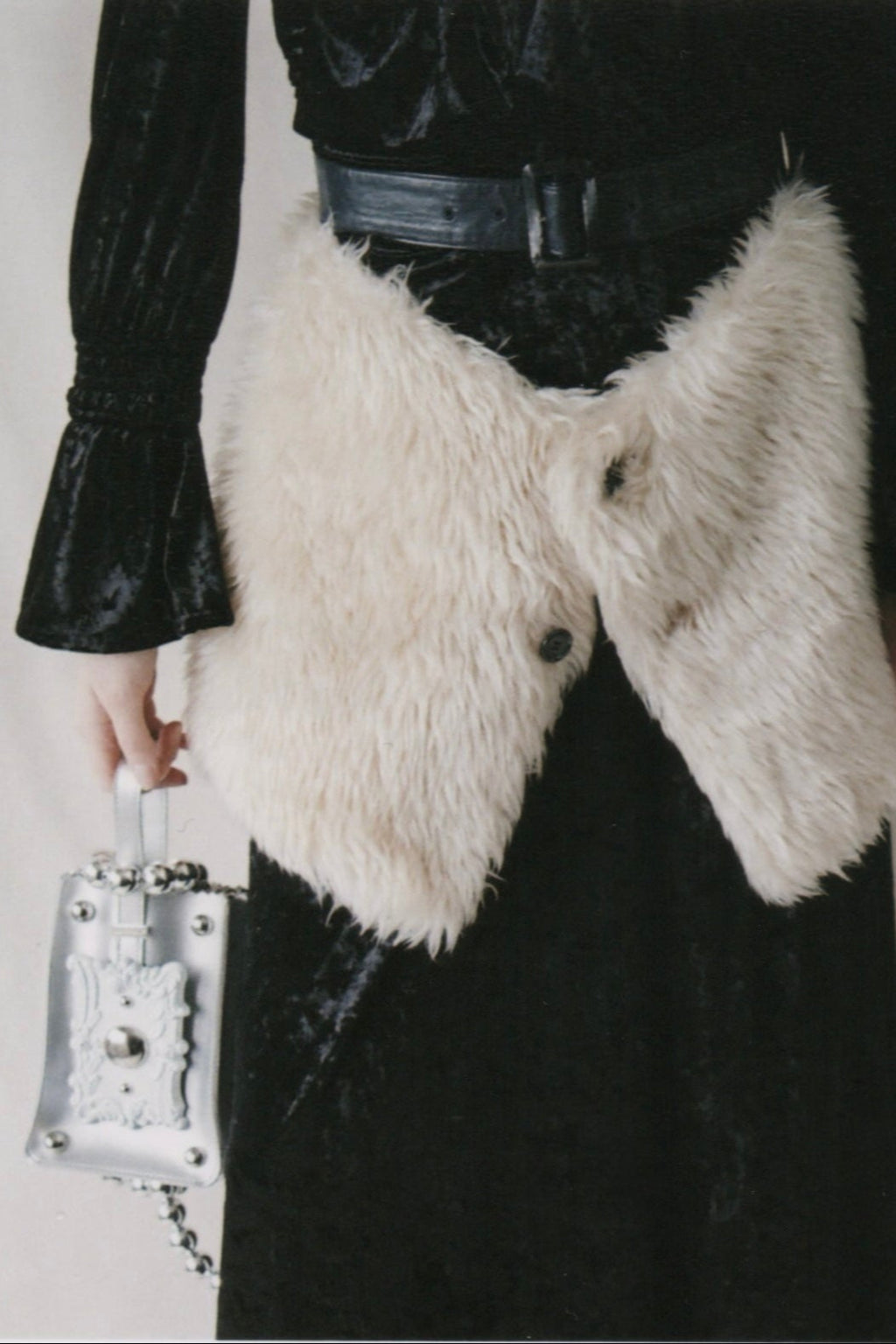 Fur Layering Belt Skirt