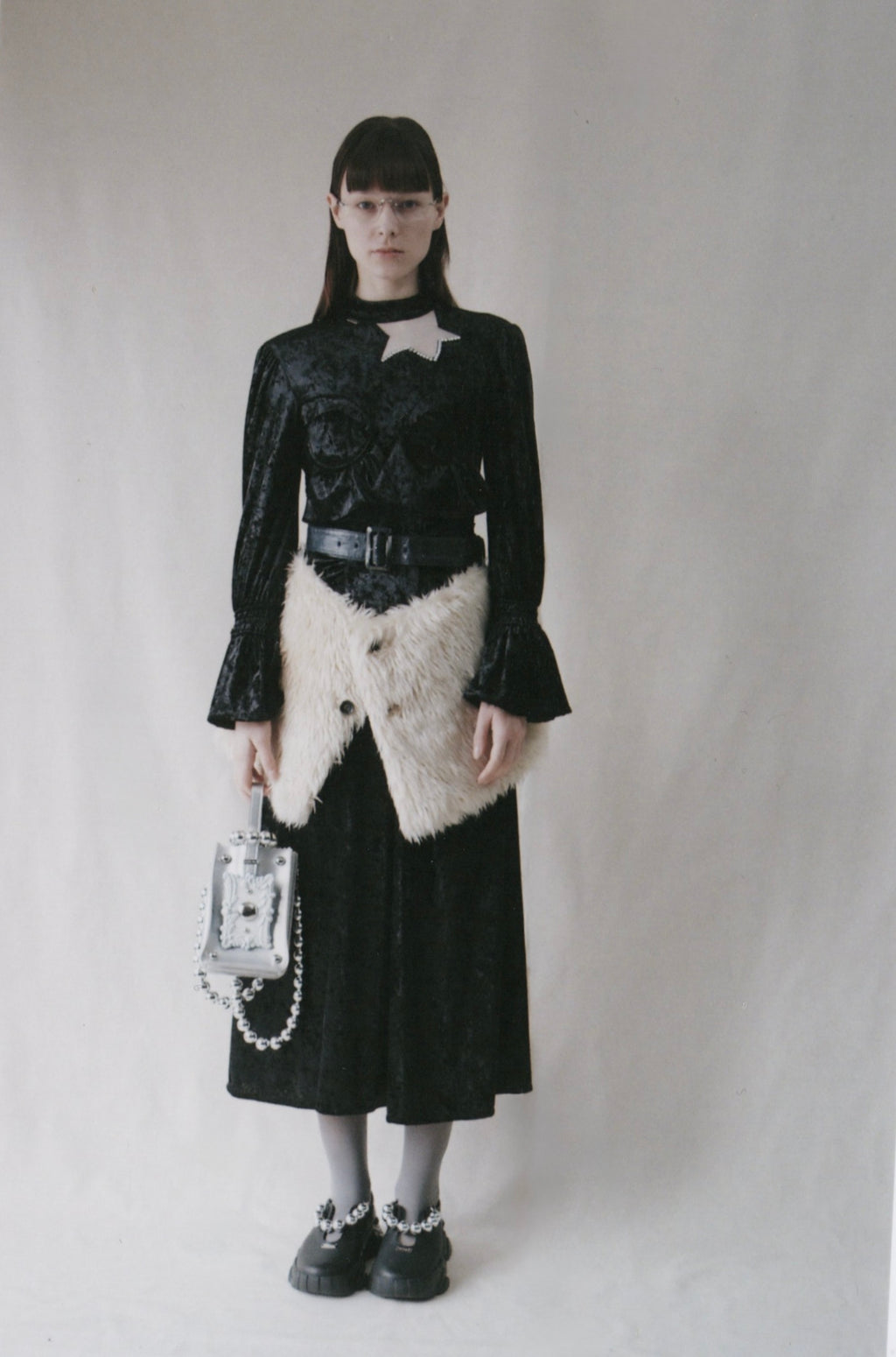 Fur Layering Belt Skirt