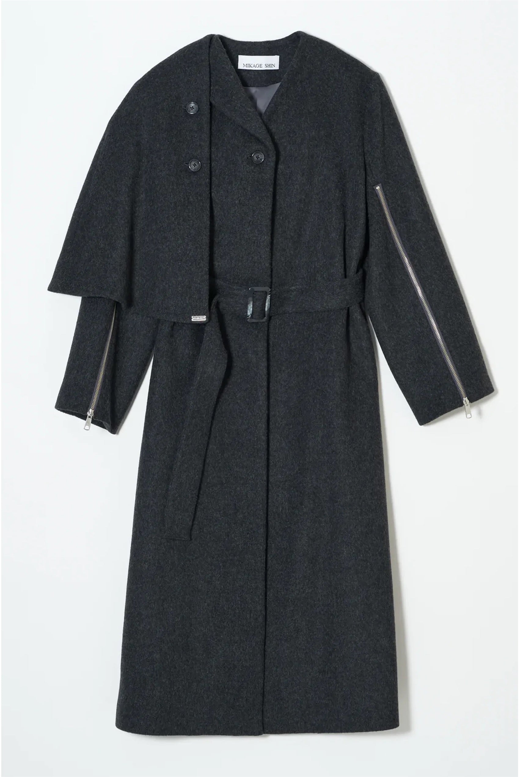 Cape Layered Zipper Trench Coat – MIKAGE SHIN