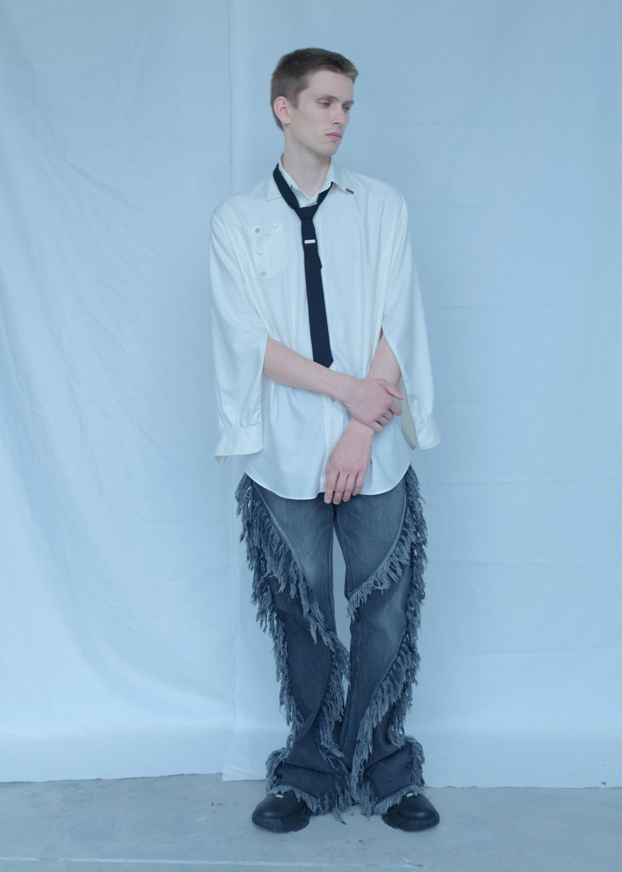 Lace Docking Dress Shirt – MIKAGE SHIN
