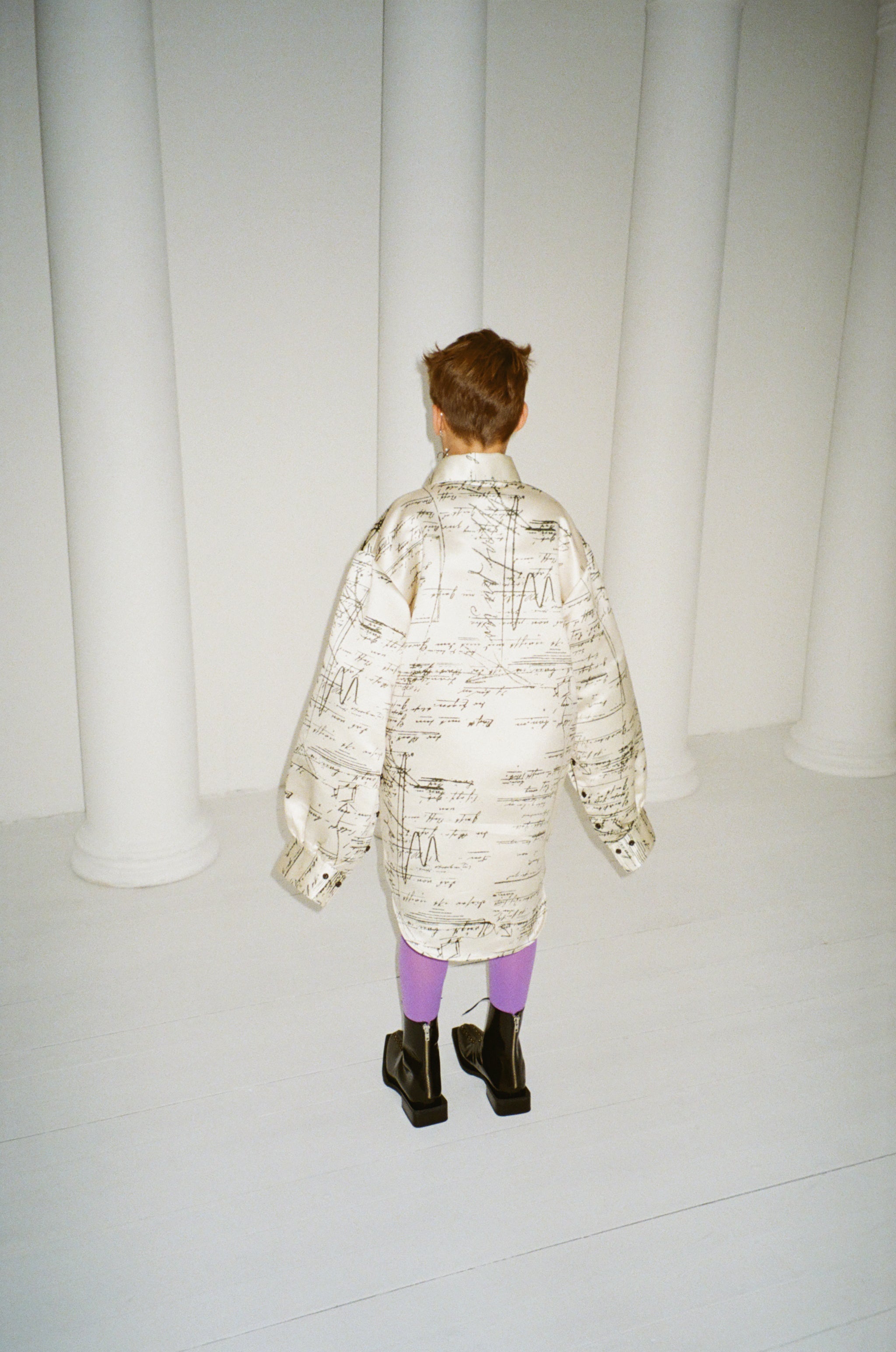 Open Sleeve Air Shirt Jacket / Text & Terrazzo – MIKAGE SHIN