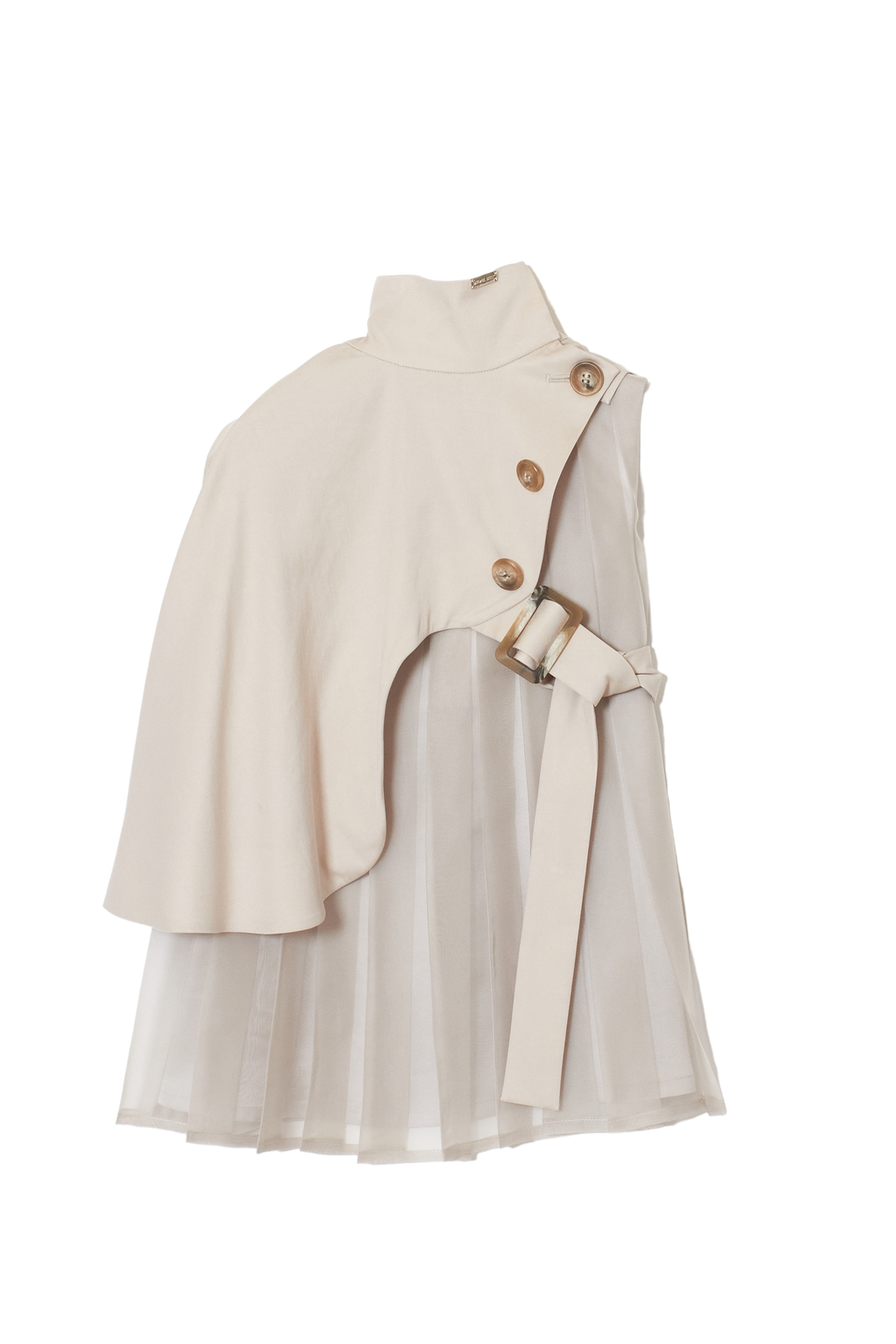 Beige Trench Cape  Layered Tops