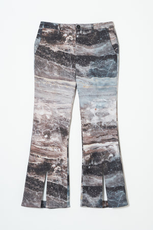 Slit Flare Pants / Blue Marble