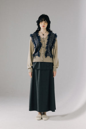Button Layered Trench Long Skirt