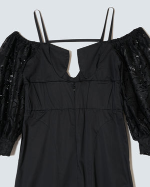 Lace Sculptured Off-Shoulder Dress