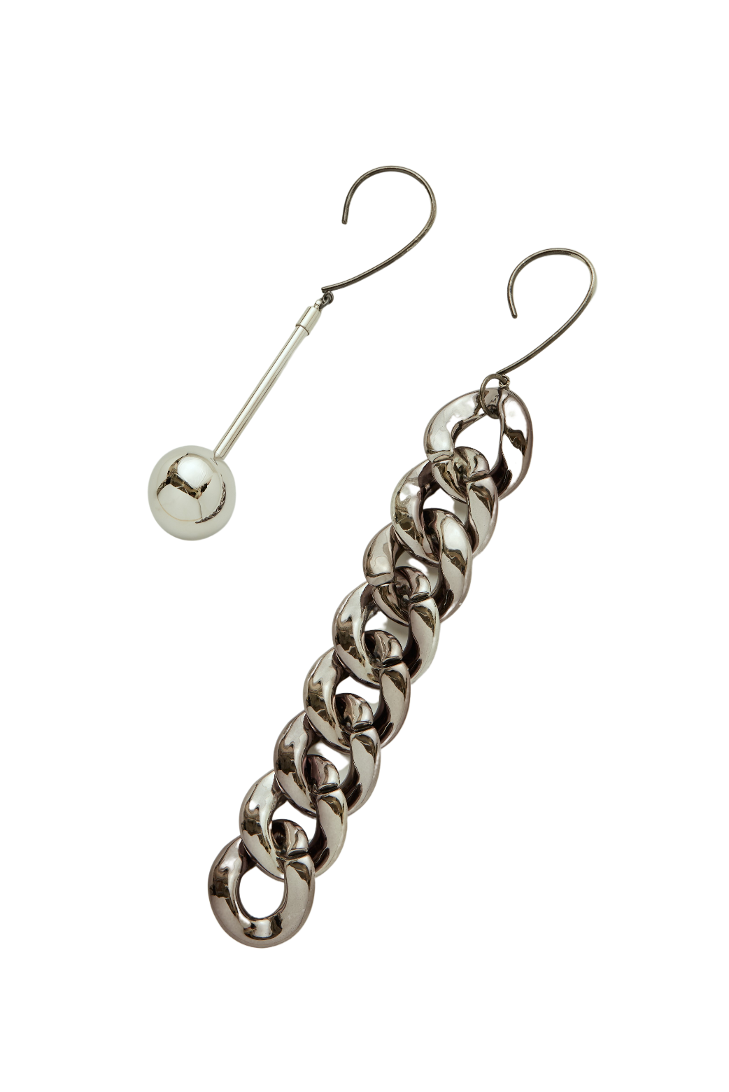 Ball & long chain ear cuff