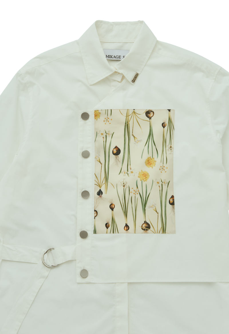 Flower Layered Wrapping Shirt