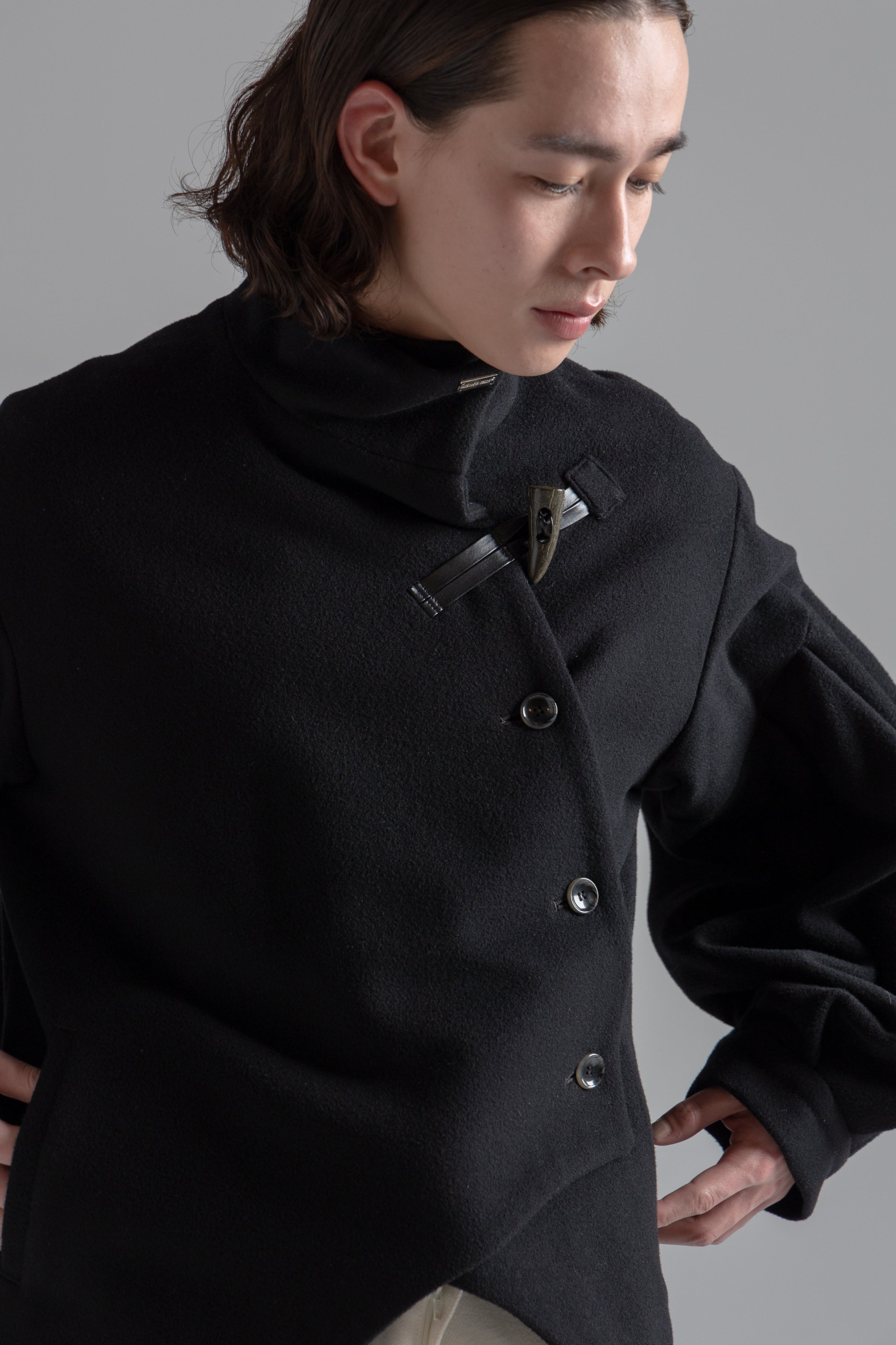 Bias Cut Short Duffle Coat – MIKAGE SHIN