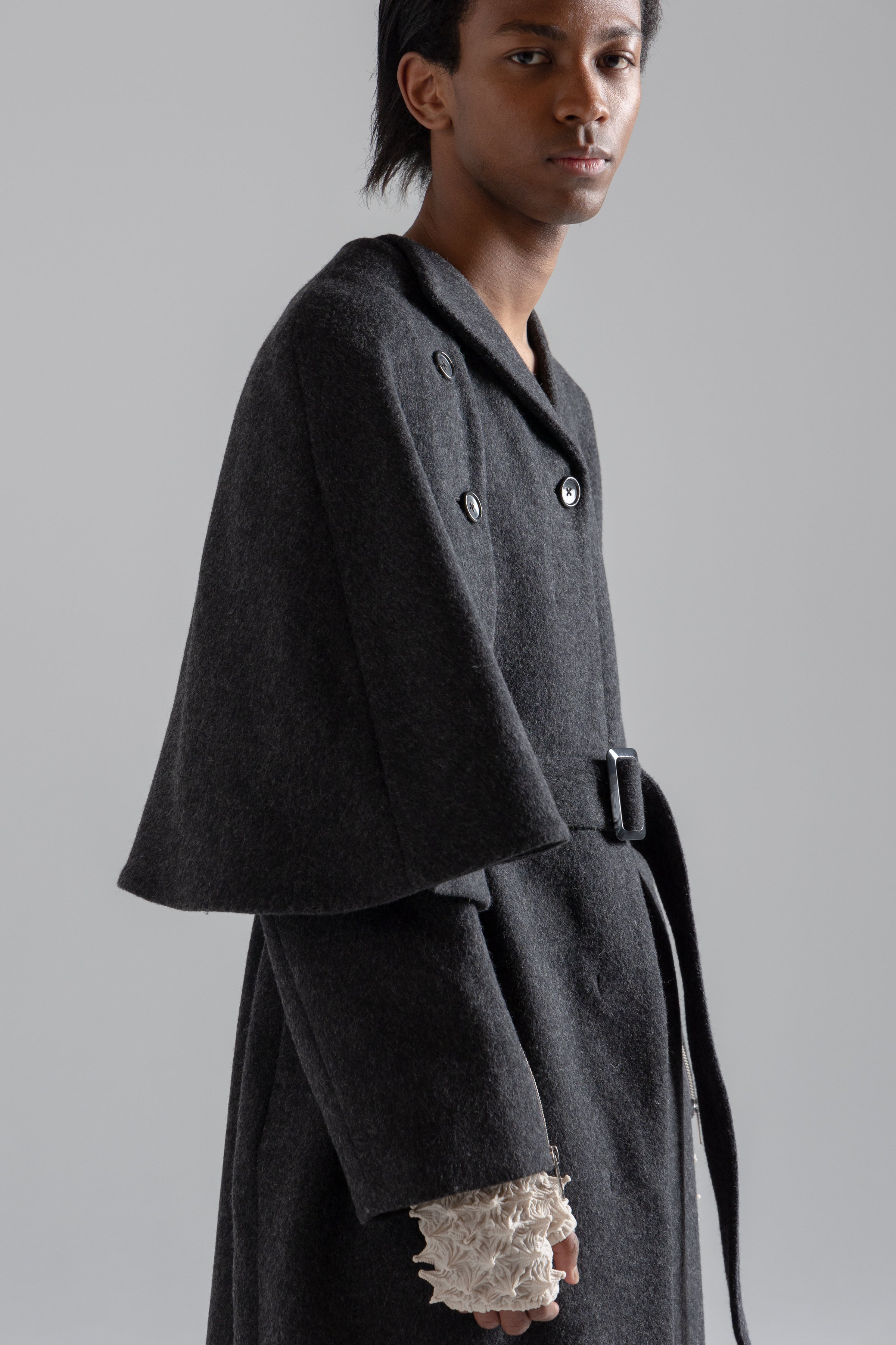 Cape Layered Zipper Trench Coat – MIKAGE SHIN