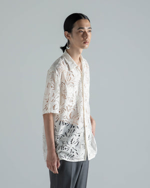 mikage shin  Pearl Button Lace Shirt23ss