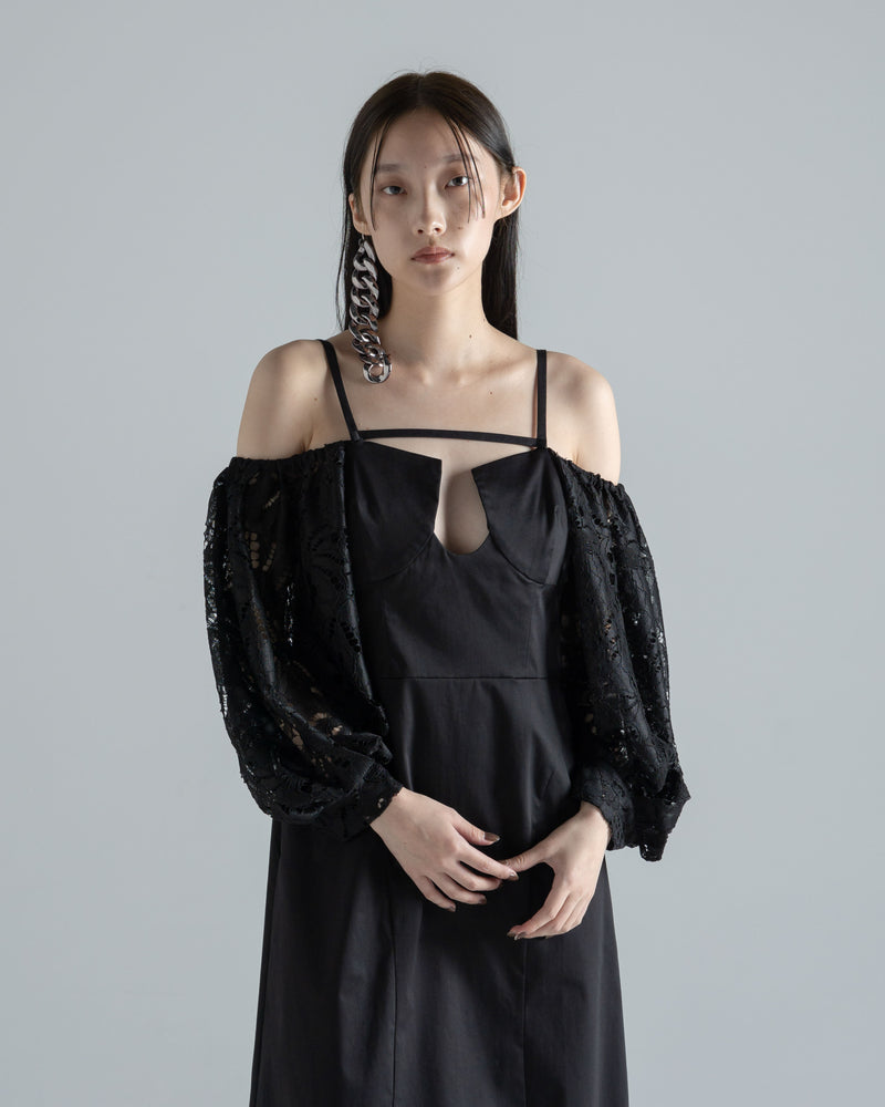 Lace Sculptured Off-Shoulder Dress