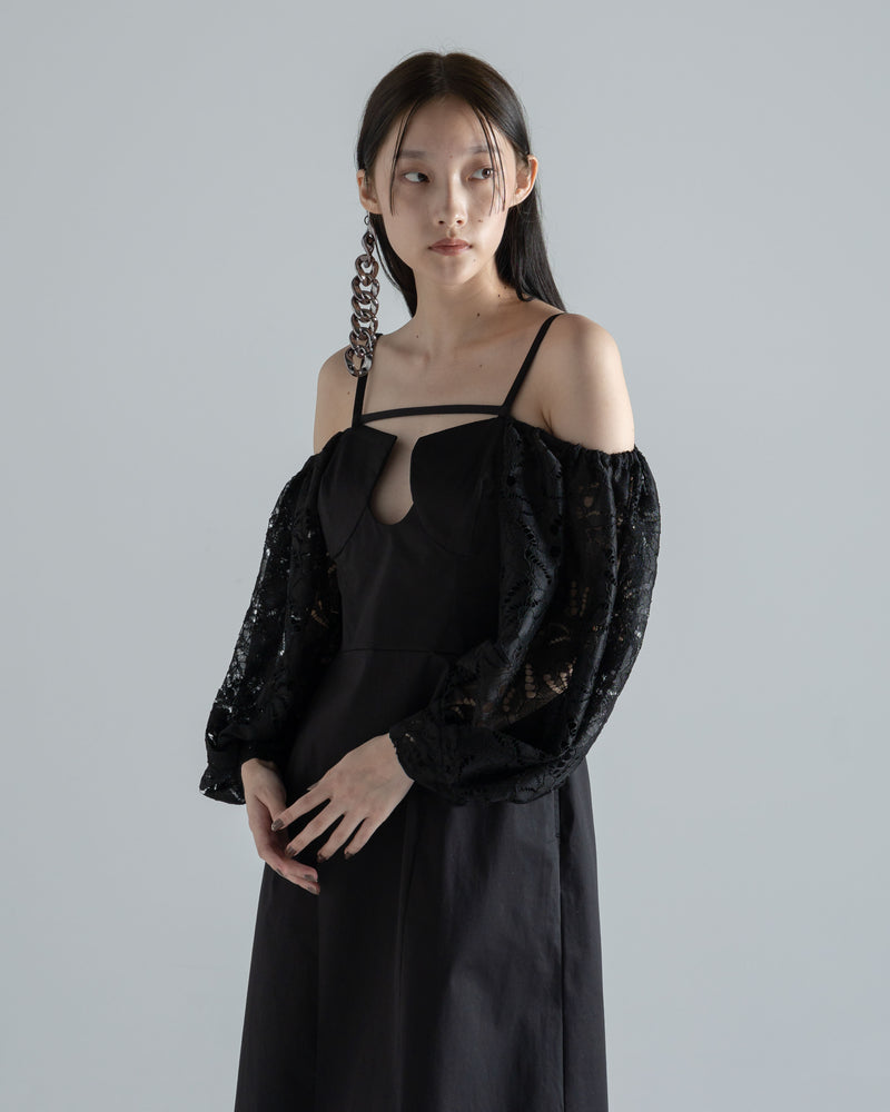 Lace Sculptured Off-Shoulder Dress
