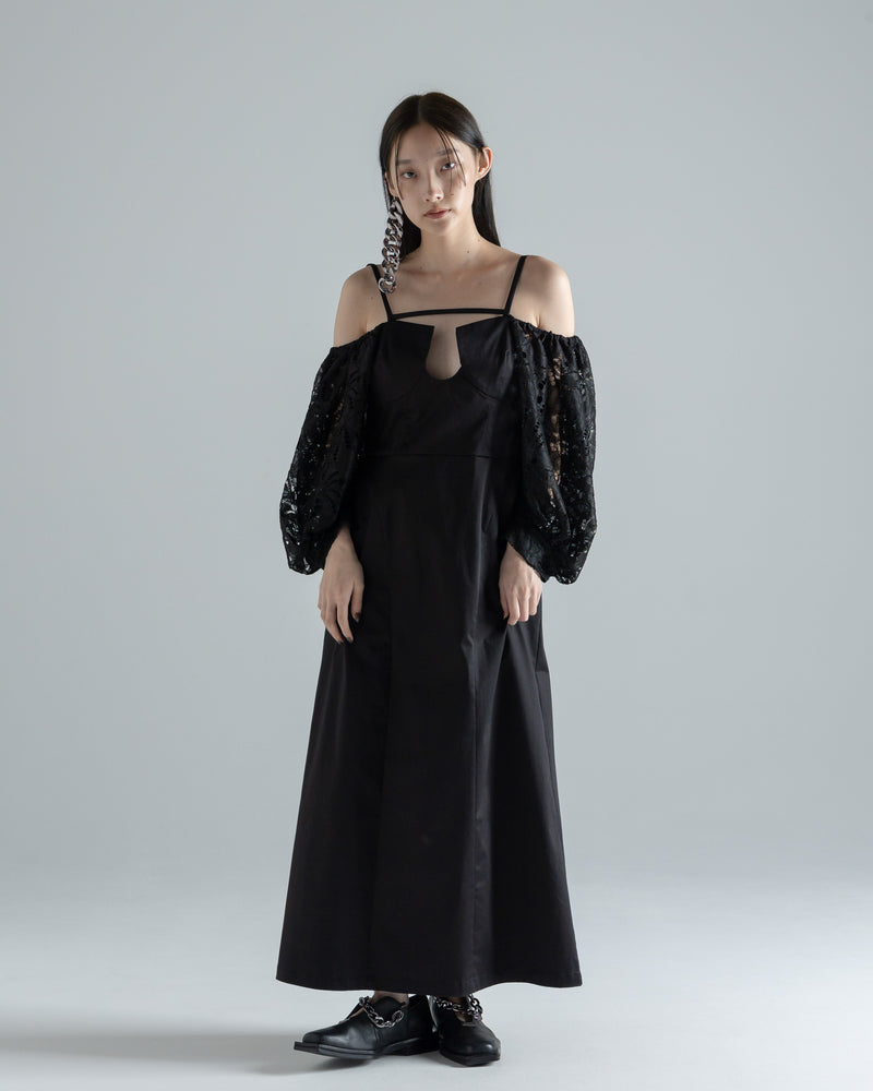 Lace Sculptured Off-Shoulder Dress