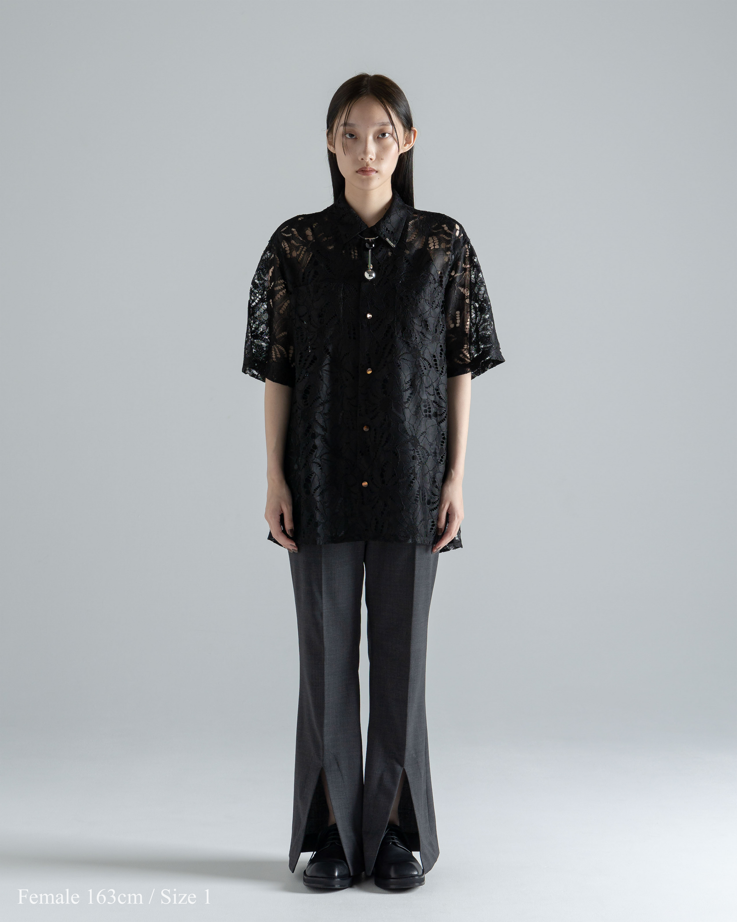 mikage shin  Pearl Button Lace Shirt23ss
